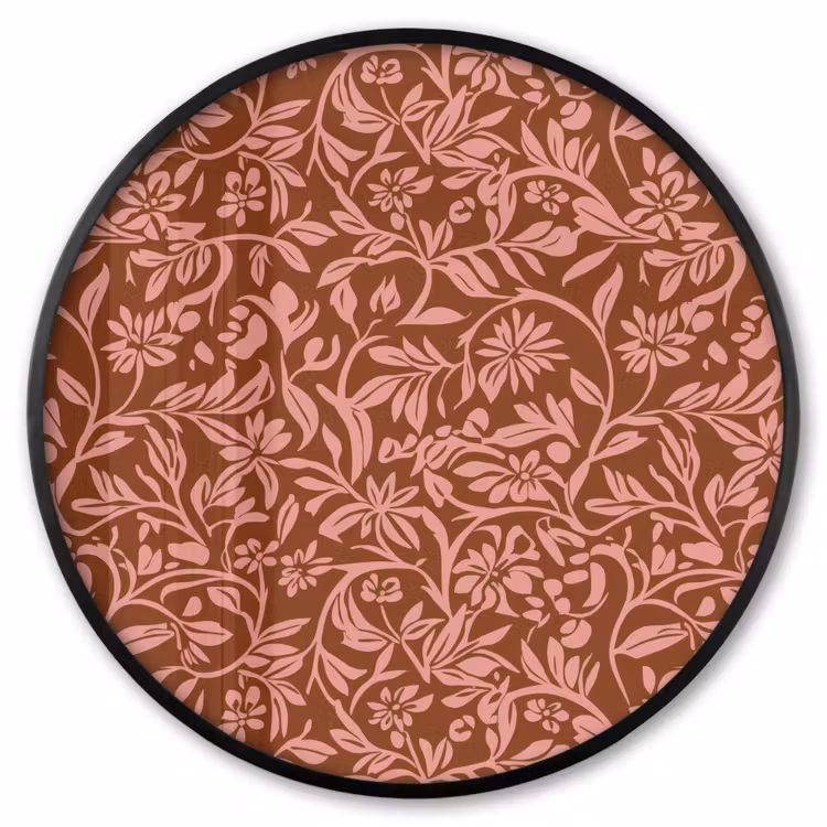 Ronde fotolijst - Bloemen - Print - Roze — 1