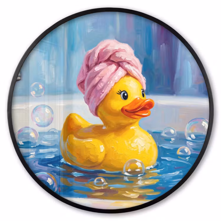 Ronde fotolijst - Creatief - Badeend - Kleurrijk — 1