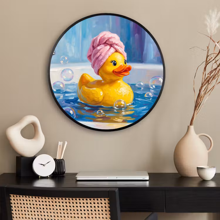Ronde fotolijst - Creatief - Badeend - Kleurrijk — 2