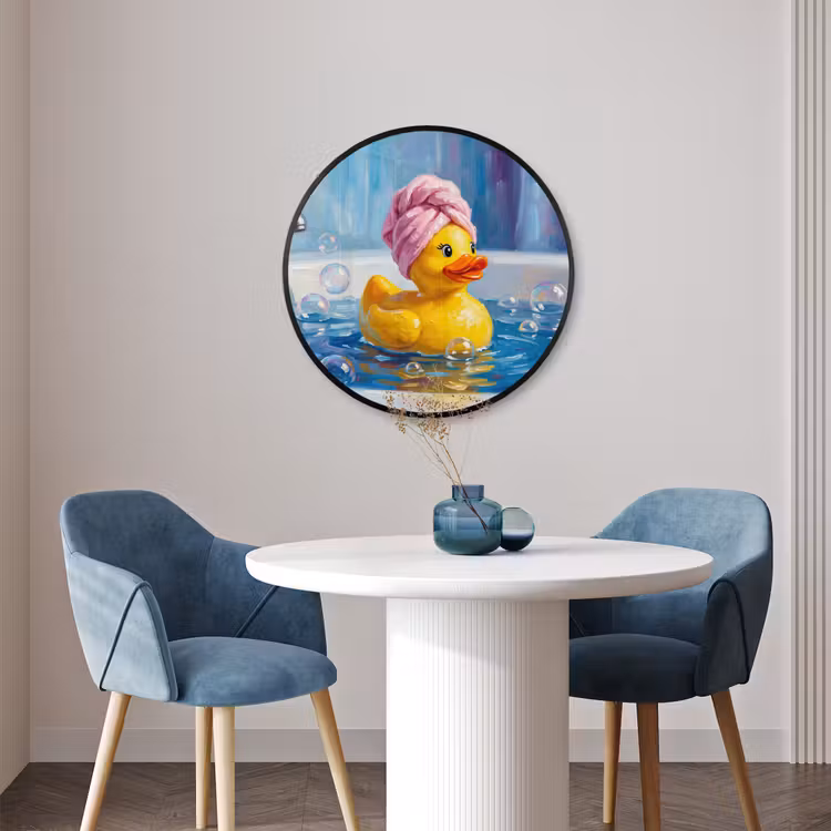 Ronde fotolijst - Creatief - Badeend - Kleurrijk — 3