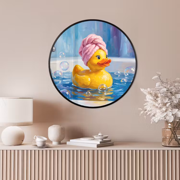 Ronde fotolijst - Creatief - Badeend - Kleurrijk — 4