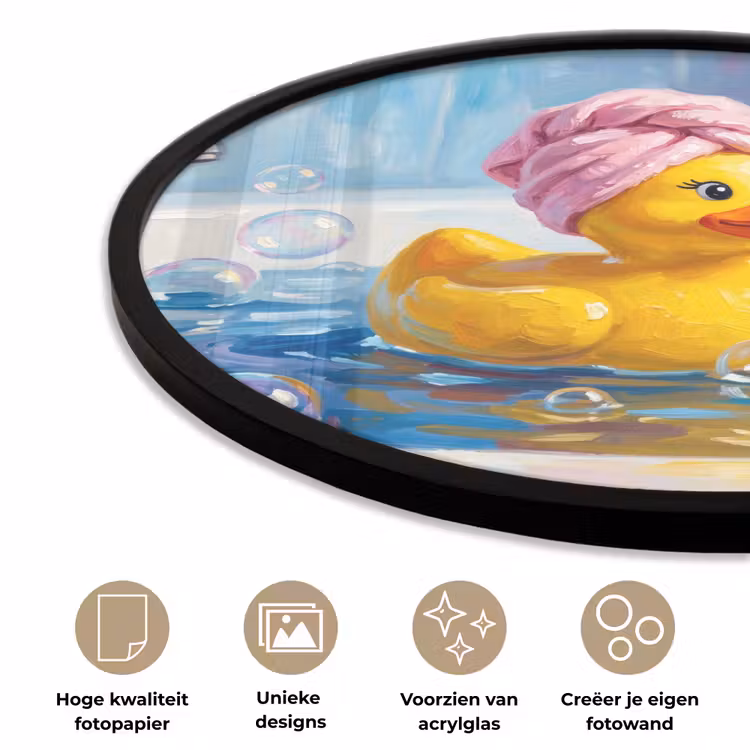 Ronde fotolijst - Creatief - Badeend - Kleurrijk — 5