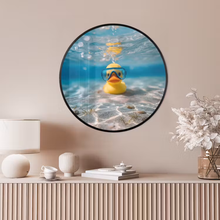 Ronde fotolijst - Duikbril - Eend - Water — 4