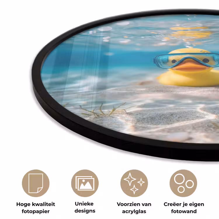 Ronde fotolijst - Duikbril - Eend - Water — 5