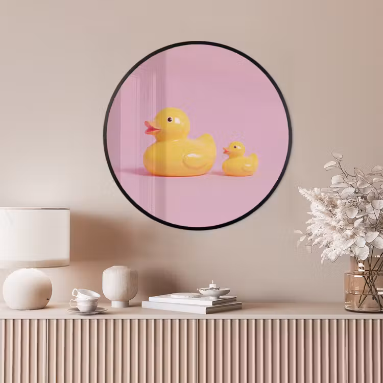 Ronde fotolijst - Eendjes - Vrolijk - Roze — 4