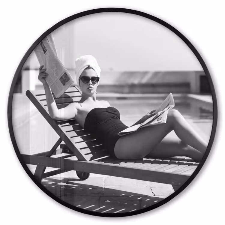 Ronde fotolijst - Glamour - Modern - Zwart - Wit — 1