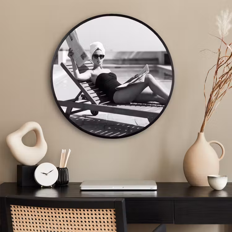 Ronde fotolijst - Glamour - Modern - Zwart - Wit — 2