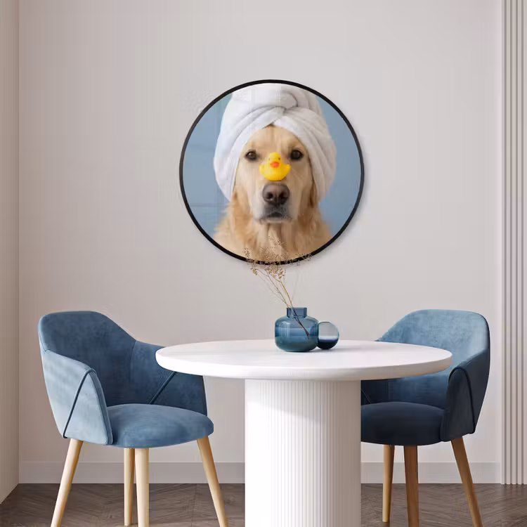 Ronde fotolijst - Hond - Badeend - Geel — 3
