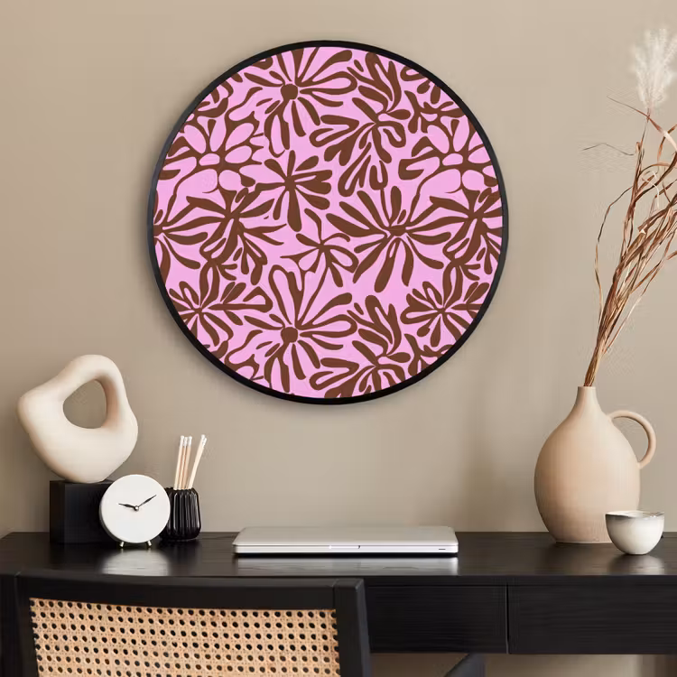Ronde fotolijst - Organisch - Patroon - Roze — 2