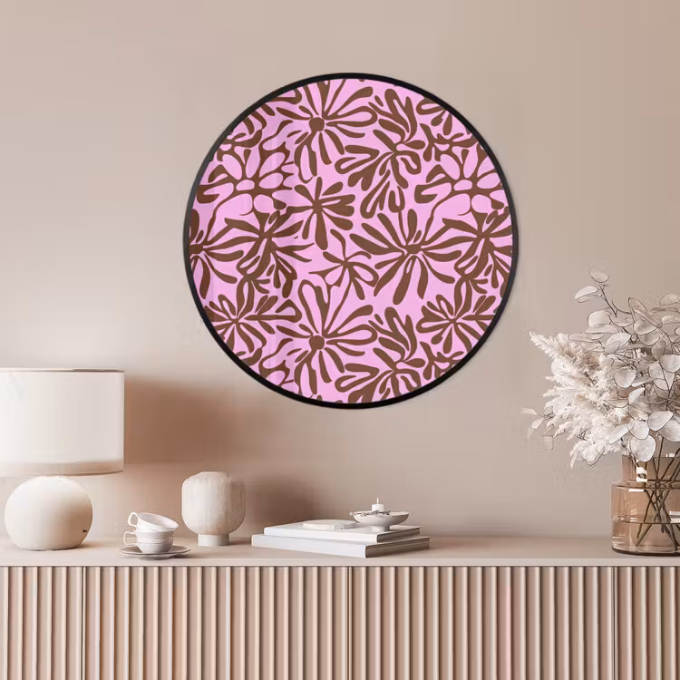 Ronde fotolijst - Organisch - Patroon - Roze — 4