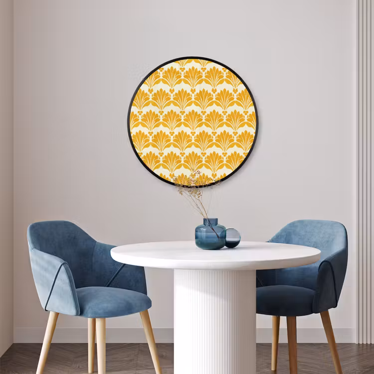 Ronde fotolijst - Patroon - Motief - Geel — 3