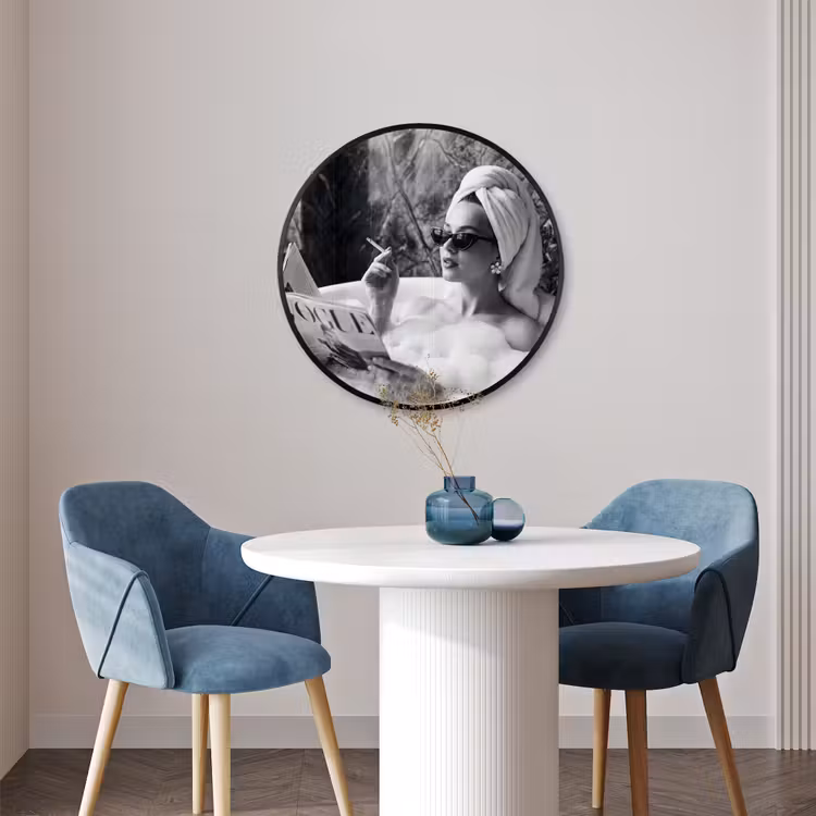 Ronde fotolijst - Relaxt - Bad - Zwart - Wit — 3