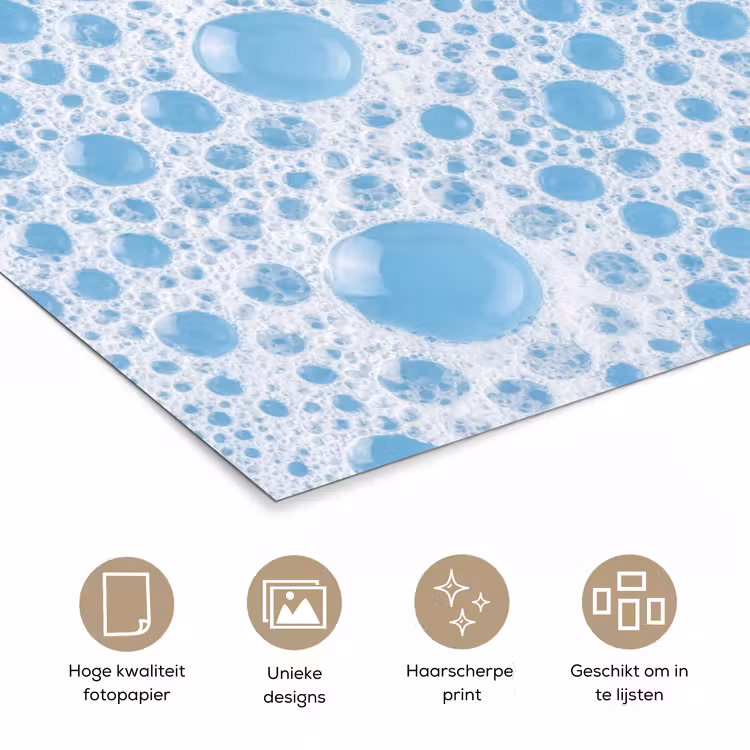 Poster - Schuim - Bubbels - Blauw — 5