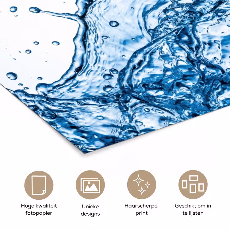 Poster - Spash - Water - Blauw — 5