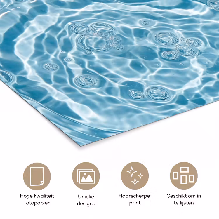 Poster - Water - Blauw - bubbels — 5