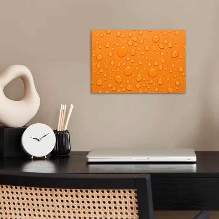 Poster - Water - Druppels - Oranje — 2