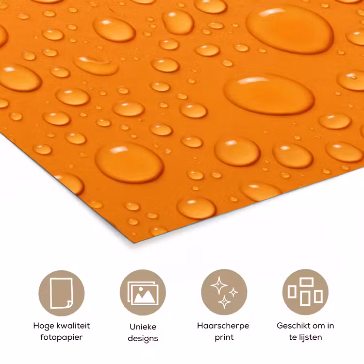 Poster - Water - Druppels - Oranje — 5