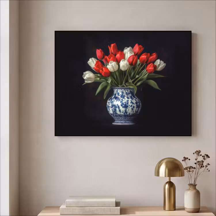 Art Frame - Rode - Bloemen - Tulpen - Vaas — 3
