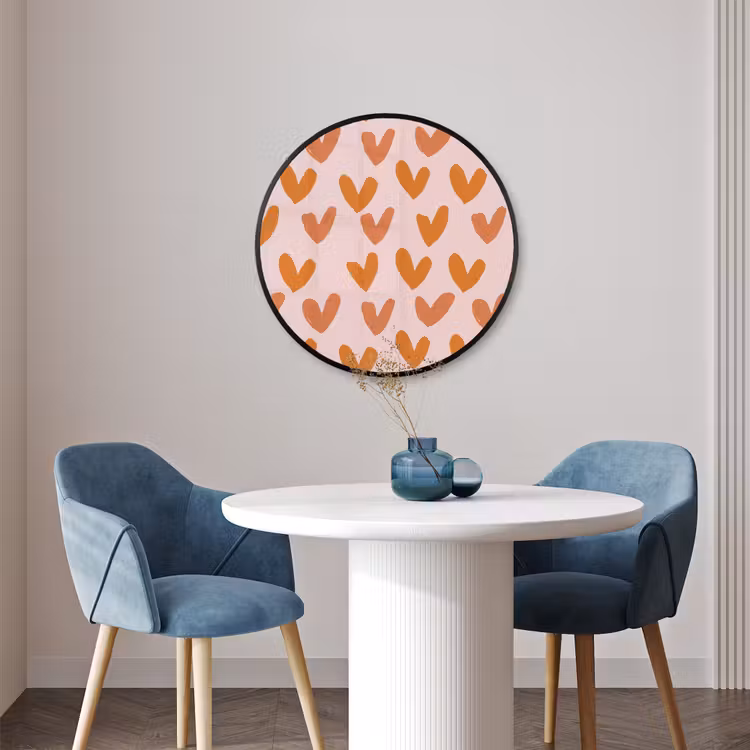 Ronde fotolijst - Hartjes - Getekend - Oranje — 3