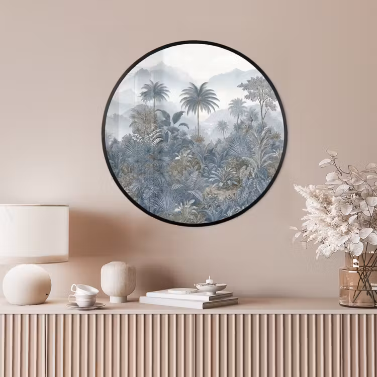 Ronde fotolijst - Jungle - Landschap - Blauw — 4