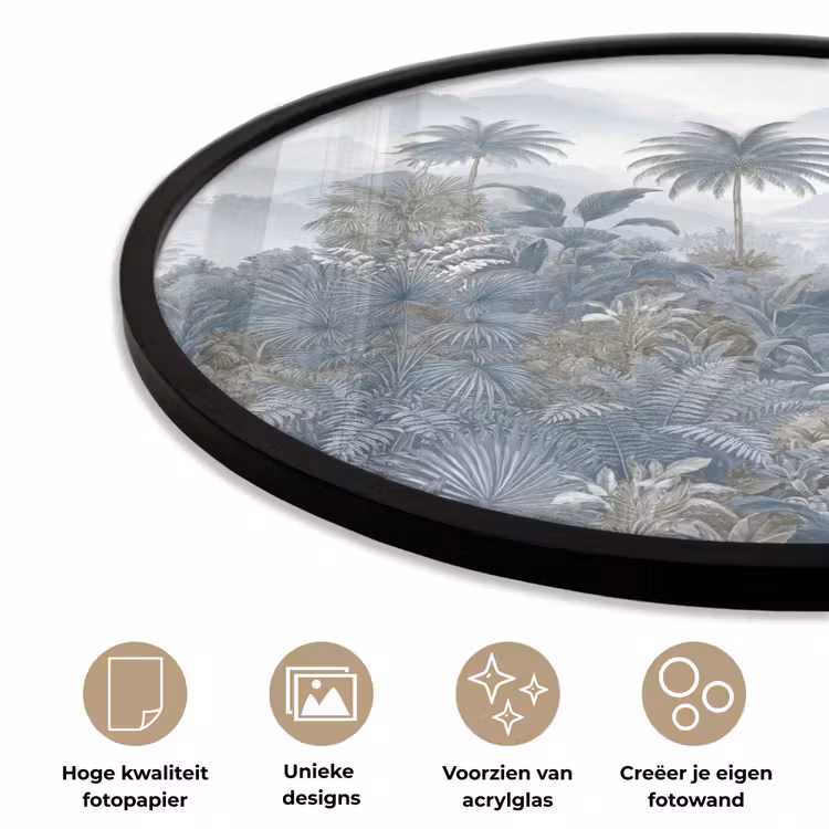 Ronde fotolijst - Jungle - Landschap - Blauw — 5