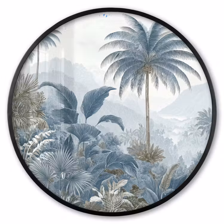 Ronde fotolijst - Jungle - Modern - Blauw - Groen — 1