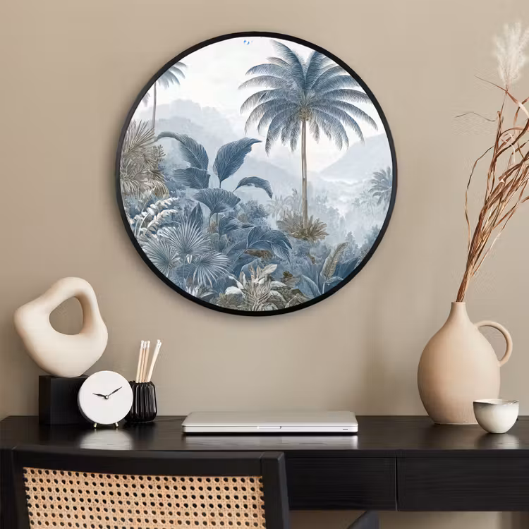 Ronde fotolijst - Jungle - Modern - Blauw - Groen — 2