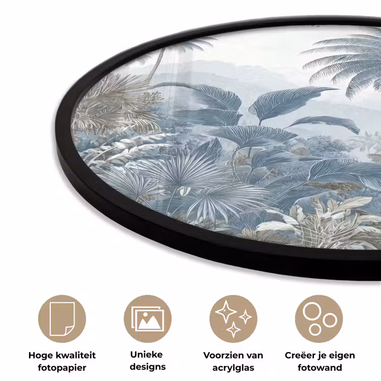Ronde fotolijst - Jungle - Modern - Blauw - Groen — 5