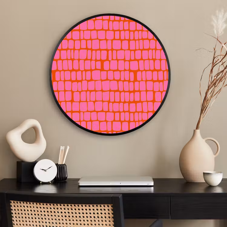 Ronde fotolijst - Organisch - Raster - Roze — 2