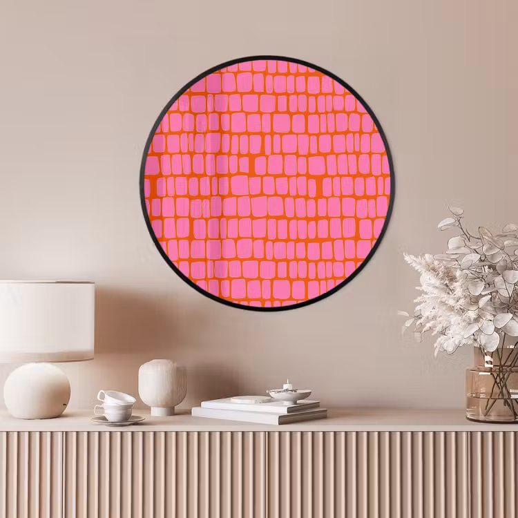 Ronde fotolijst - Organisch - Raster - Roze — 4