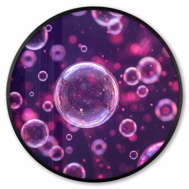 Ronde fotolijst - Paars - Bubbels - Schuim — 1