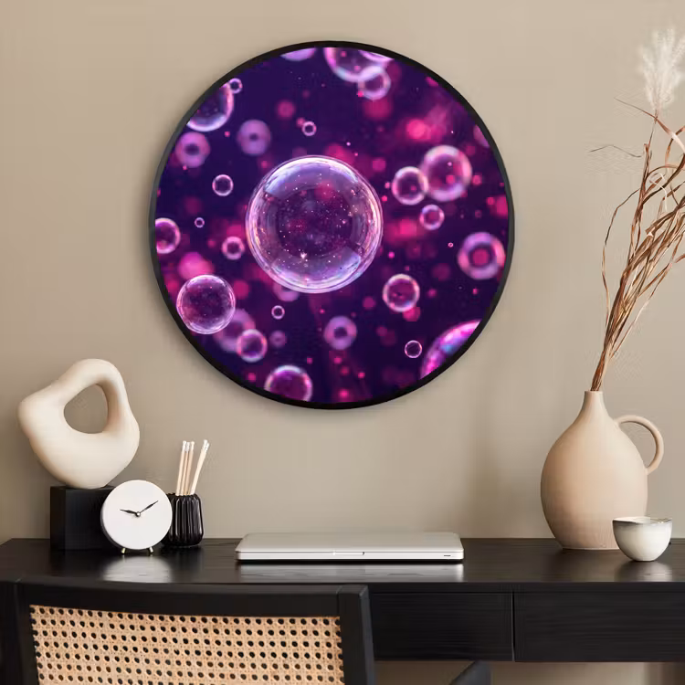 Ronde fotolijst - Paars - Bubbels - Schuim — 2