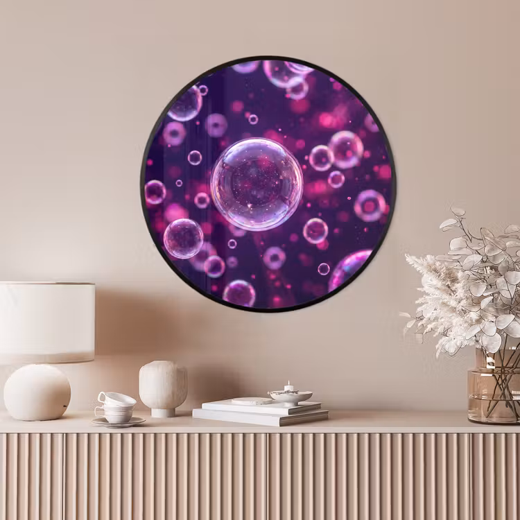 Ronde fotolijst - Paars - Bubbels - Schuim — 4
