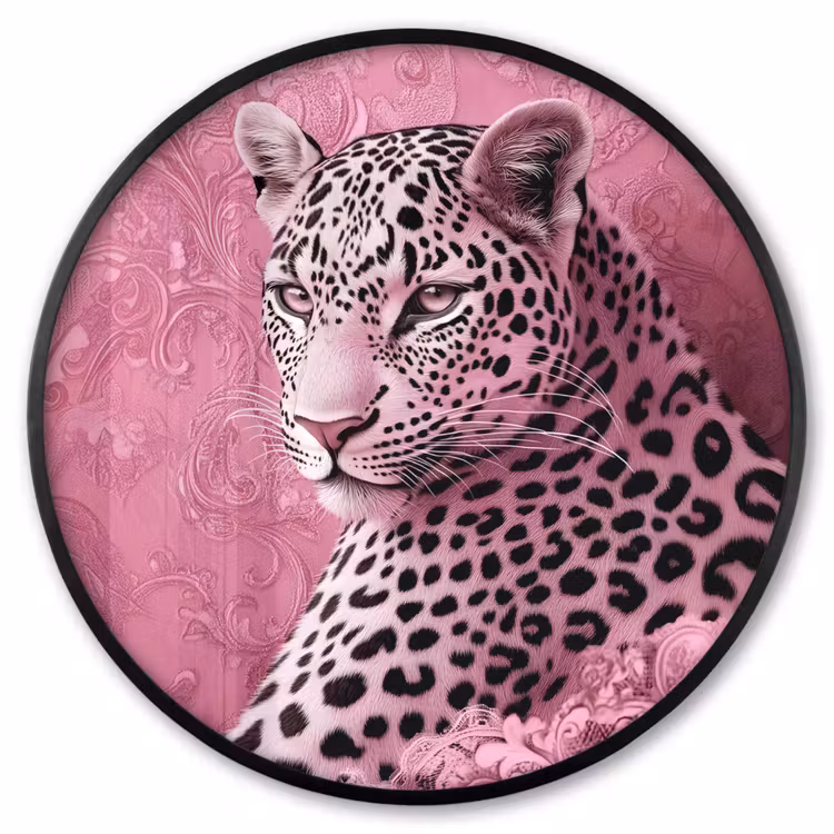 Ronde fotolijst - Panter - Luxe - Roze — 1