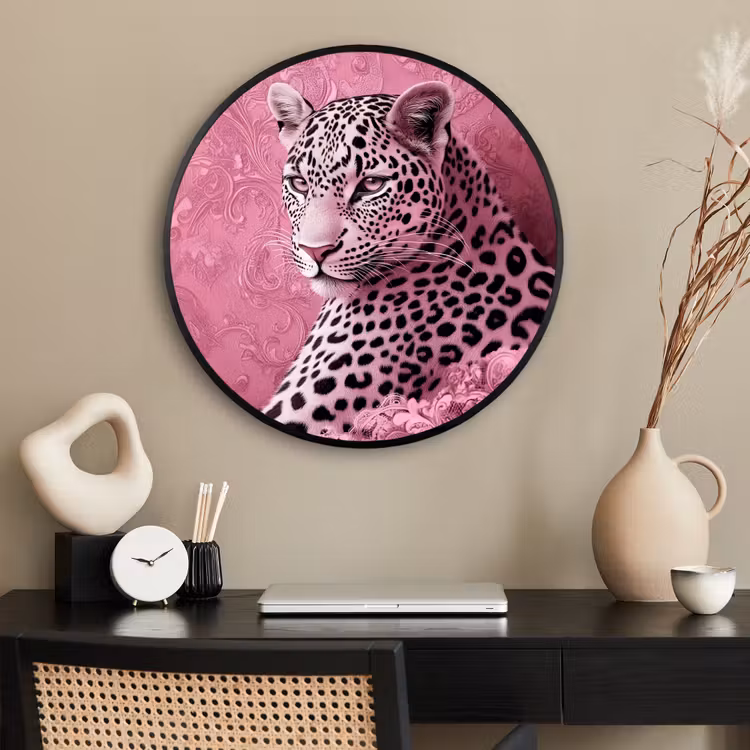 Ronde fotolijst - Panter - Luxe - Roze — 2