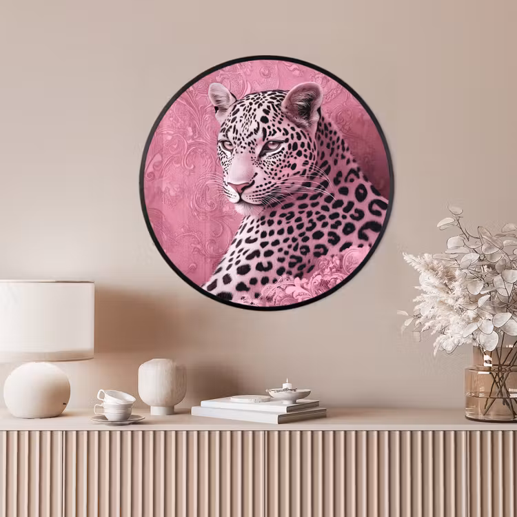 Ronde fotolijst - Panter - Luxe - Roze — 4