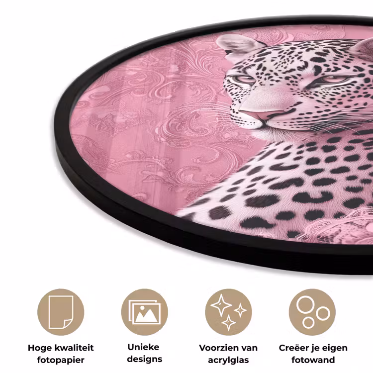 Ronde fotolijst - Panter - Luxe - Roze — 5