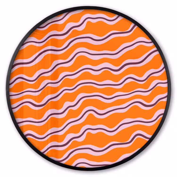 Ronde fotolijst - Retro - Golvend - Oranje — 1