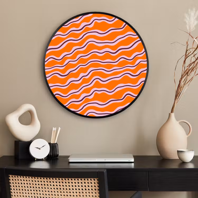 Ronde fotolijst - Retro - Golvend - Oranje — 2