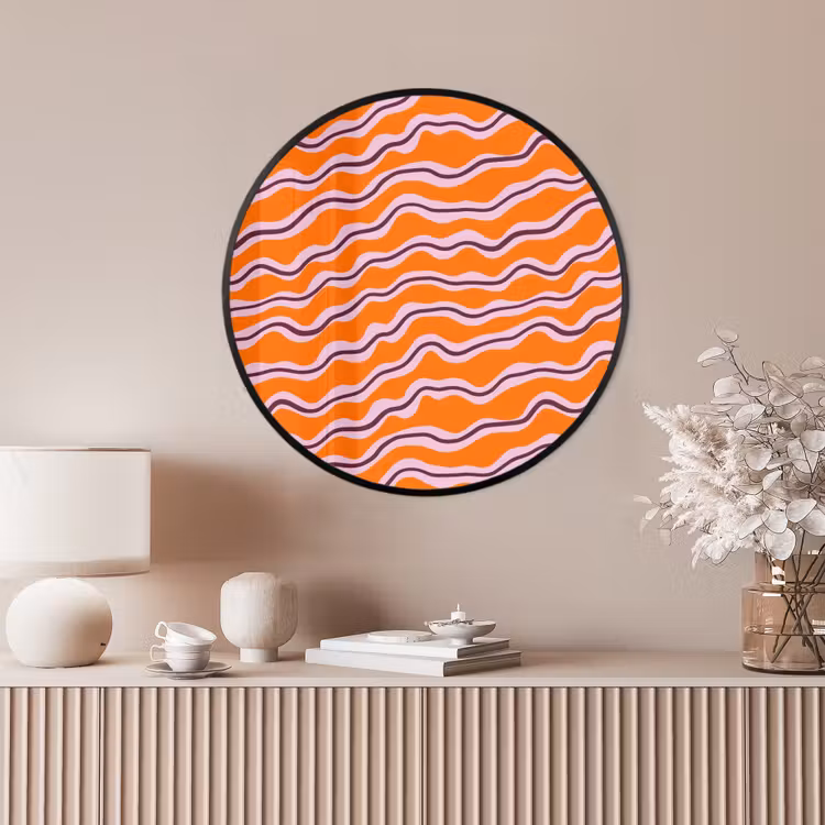 Ronde fotolijst - Retro - Golvend - Oranje — 4