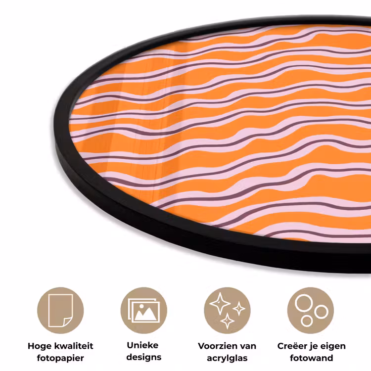 Ronde fotolijst - Retro - Golvend - Oranje — 5