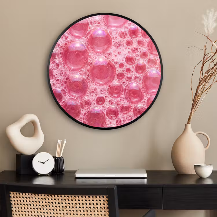 Ronde fotolijst - Roze - Schuim - Bubbels — 2