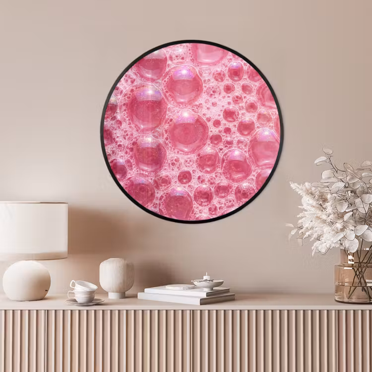 Ronde fotolijst - Roze - Schuim - Bubbels — 4