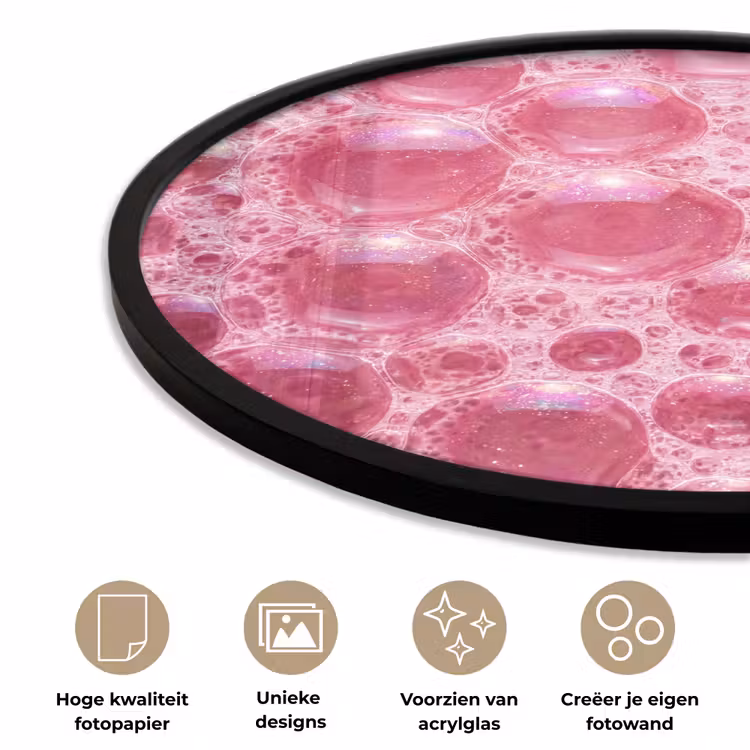 Ronde fotolijst - Roze - Schuim - Bubbels — 5