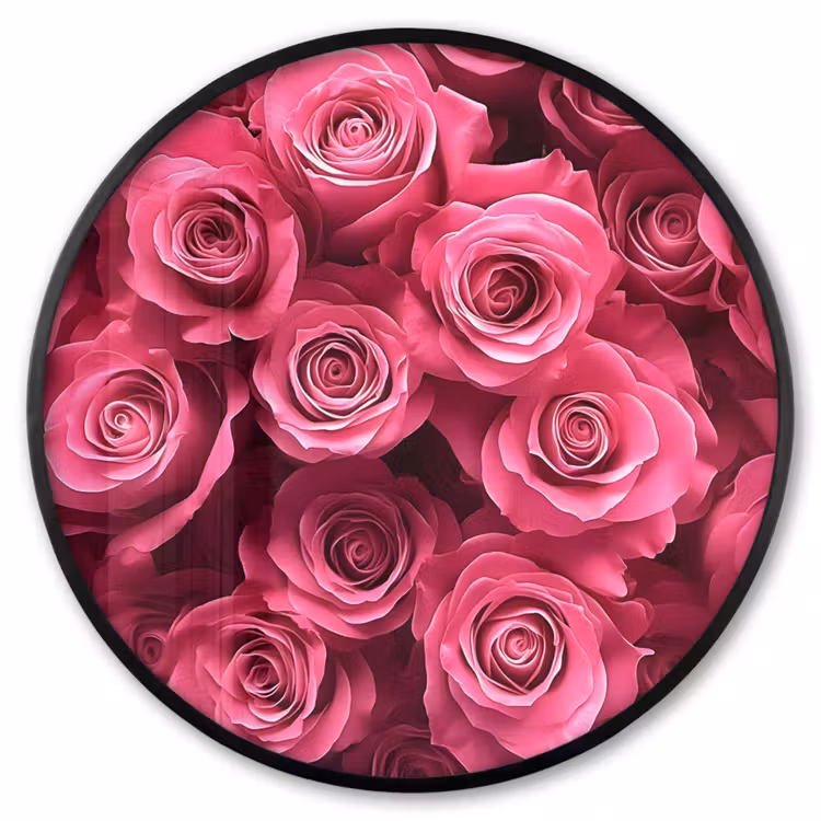 Ronde fotolijst - Rozen - Pink - Bloem — 1
