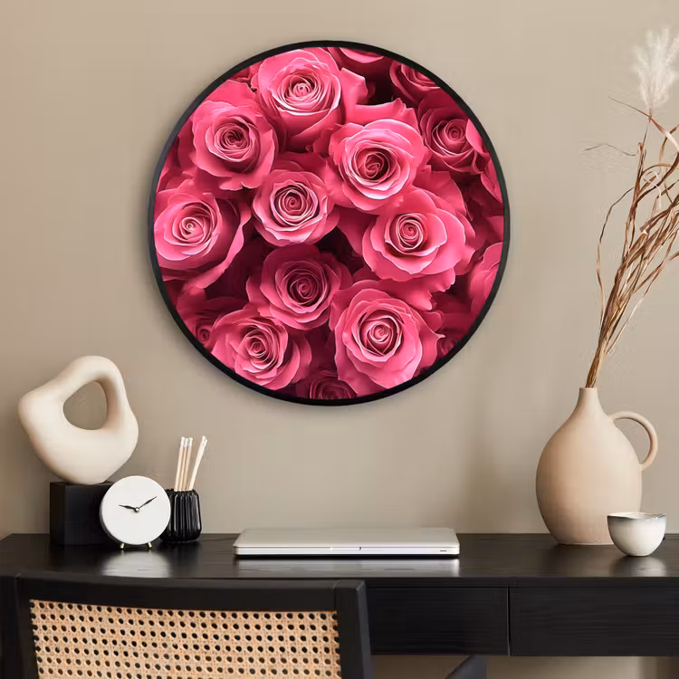 Ronde fotolijst - Rozen - Pink - Bloem — 2