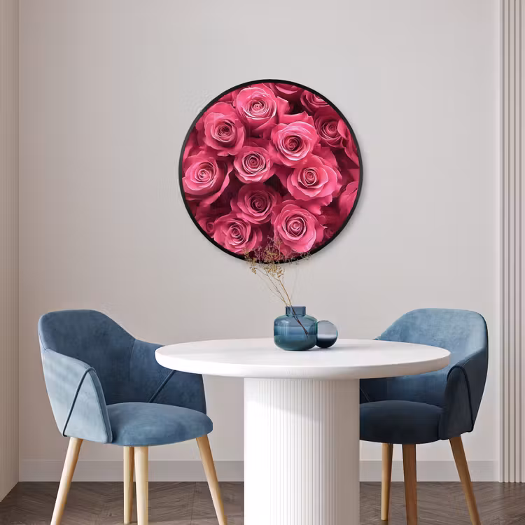 Ronde fotolijst - Rozen - Pink - Bloem — 3
