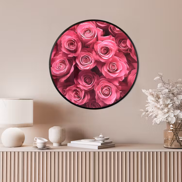 Ronde fotolijst - Rozen - Pink - Bloem — 4
