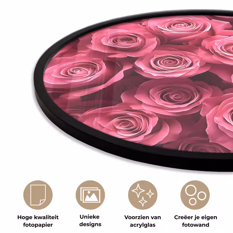 Ronde fotolijst - Rozen - Pink - Bloem — 5
