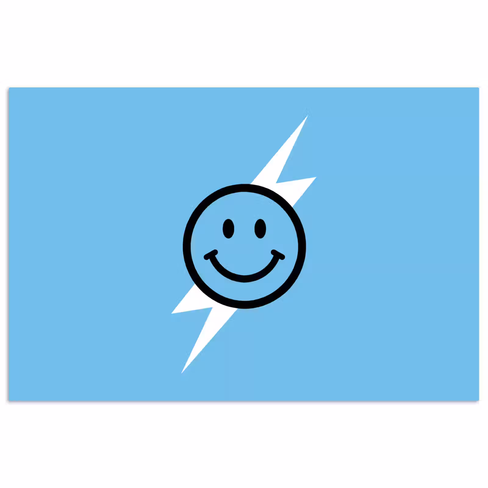Poster - Smiley - Blauw - Bliksem — 1